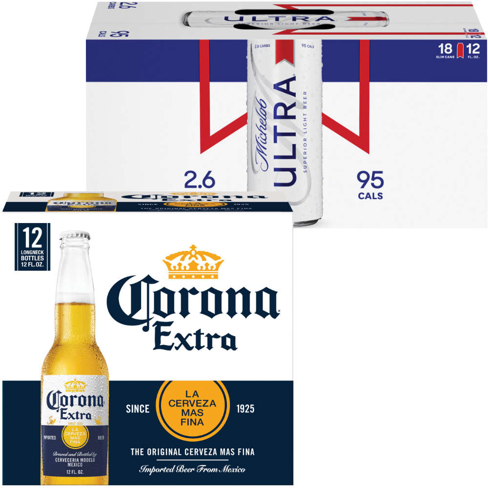 Corona, Stella or Bud Light 12-pack